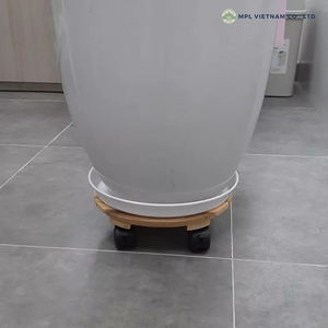 ขาตั้งต้นไม้แบบมีล้อ ขนาด 12 นิ้ว ทำจากไม้กระถินเทศ ดีไซน์เรียบง่าย เป็นมิตรกับสิ่งแวดล้อม รับน้ำหนักได้ 80 กิโลกรัม เหมาะสำหรับกระถางต้นไม้ในบ้านและสวน - Product Image 5