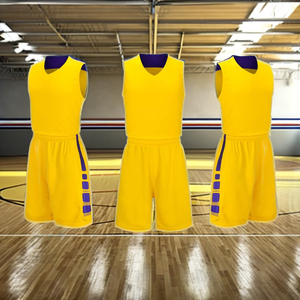 PromotionEnsemble d'uniformes de basket-ball personnalisé de haute qualité Ensemble de short et maillot de basket-ball réversible cousu avec logo brodé - Product Image 2