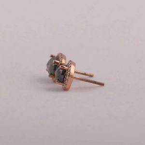 Pendientes de Hip Hop de Plata de Ley 925 con corte redondo de diamante de moissanita de moda única, joyería de boda de moda para mujer - Product Image 2