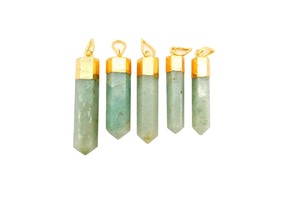 จี้ปลายทรงดินสอจากหินอเมซอนพร้อมเครื่องประดับชั้นดีชุบทองและโรเดียมสำหรับงานปาร์ตี้ในโอกาสต่างๆ - Product Image 2