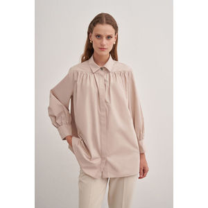 Blusa de Popelina de Algodón con Cuello con Volantes y Bordado - Corte Holgado, Estilo Formal - Product Image 5