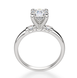 Anillo de diamante de moissanita de plata esterlina de tres piedras de corte redondo brillante para mujer, nuevo diseño para boda o regalo - Product Image 3