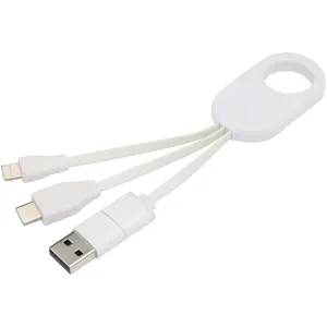 Cable de Carga 4 en 1 de Aluminio Reciclado, Gadget USB Promocional para Huestes - Product Image 1