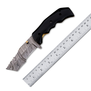 Couteau professionnel extérieur en acier Damas à lame fixe avec manche en bois personnalisation OEM Pakistan - Product Image 1