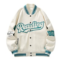 NOUVEAU VARSITY COLLEGE POUR HOMME VESTE PERSONNALISER LOGO BRODERIE BODY MANCHES HIGH SCHOOL VARSITY JACKET POLYESTER, LAINE, CUIR