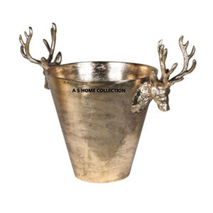 Diseño personalizado de lujo de metal brillante chapado en oro 5l bar accesorios enfriador de vino champán cubo de hielo - Product Image 4