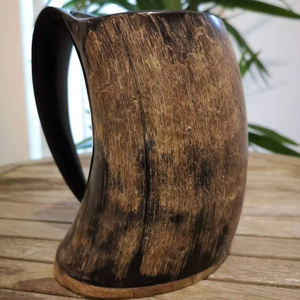TAZAS DE CUERNO RÚSTICO FÁBRICA DE LA INDIA PRODUCTOS ARTESANALES Taza para beber con cuerno Nuevo diseño Natural Original Viking Drinking - Product Image 1