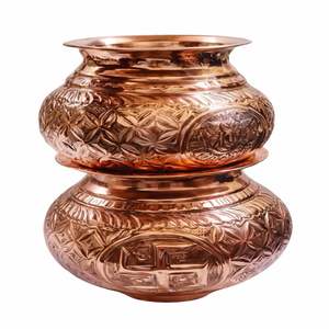Lota en cuivre gravé à la main, imperméable, Kalash en relief, écologique, recyclable, accessoires ayurvédiques pour la Pooja, décoration intérieure - Product Image 5