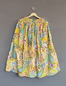 Vintage Casual Women's <b>Maxi</b> <b>Skirt</b> Free Size Cotton Paisley <b>Print</b> Wrap Style Natural Waistline Breathable Tennis Logo for Casual - Product Image 4