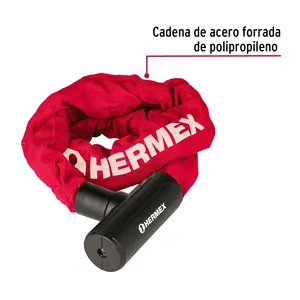 Hermex 10mm Steel Coated Chain Bicycle <b>Lock</b> with <b>Dual</b> Padlocks, Joint <b>Lock</b> Design for Secure Cycling Protection, Model CB-90, Ma - Product Image 3
