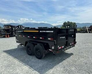 Remorques à benne basculante latérale de haute qualité 7x14 avec une capacité de 17 000 lb pour les exploitations agricoles, composants essentiels du moteur et de l'engrenage inclus - Product Image 2