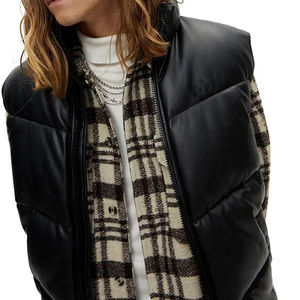 2025 Chaleco de cuero moderno para hombre sin mangas personalizado transpirable Hip Hop Streetwear invierno al aire libre moda chaleco - Product Image 4