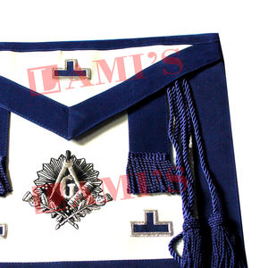 PA Masters Mason Silver Bullion Tablier Personnalisé Broderie À La Main Maçonnique Regalia Tablier à Vendre - Product Image 3