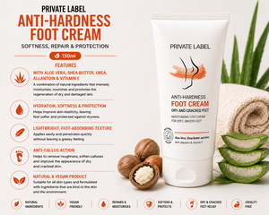 Crème pour les pieds anti-dureté en marque privée 150ml OEM |   Réparation des talons fissurés, soin des pieds secs, absorption rapide |   Espagne UE - Product Image 2