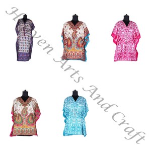 KFL026 Moda sin mangas Seda pura Kaftan largo Tallas grandes Ropa de dormir para mujer - Product Image 2