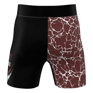 Men's MMA Shorts Sublimation Print Quick Dry Elastic Waist Casual Training Shorts with Pockets Logo Front Design - Product Image 3