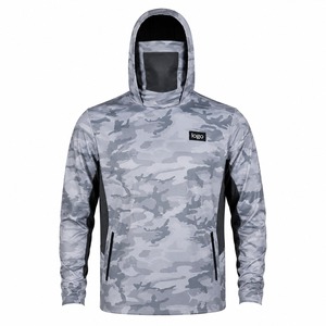 Sudadera con Capucha de Camuflaje para Hombre, Protección Solar UPF 50, Secado Rápido, Chaqueta de Pesca de Poliéster, Estampado de Logotipo Frontal - Product Image 2