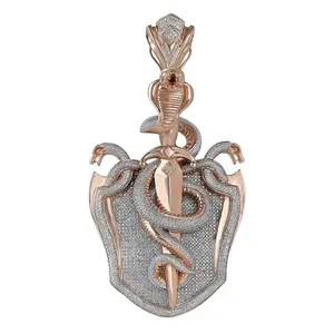 Colgante de diamante de moissanita de Plata de Ley 925 de alta calidad, abalorios de acero con patrón de número de Hip Hop Unisex DE EXPORTACIÓN DE India - Product Image 3
