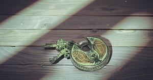 Heavy Duty Brass Padlock Small Luggage Safety Waterproof <b>Lock</b> with Master Key Engraved Shankh Black Brass Padlock - Product Image 4