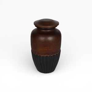 Urna Funeraria de Madera Artesanal con Detalle de Hojas Talladas, Textura Rústica y Diseño Conmemorativo Tradicional - Product Image 2