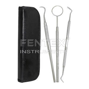 Kit de higiene dental de acero inoxidable de 4 piezas Juego de cuidado bucal manual con instrumentos y herramientas quirúrgicas dentales esenciales - Product Image 3