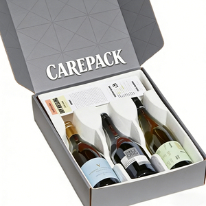 Confezione da 3 Bottiglie in Carta Kraft per Spedizione e Conservazione di Alcolici, Whisky, Birra e Vino, Scatola Pieghevole a Doppio Lato - Product Image 2