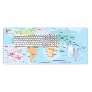Tapis de jeu XL Carte du Monde, style dessin animé, avec découpe pour clavier, pour joueurs - Product Image 2