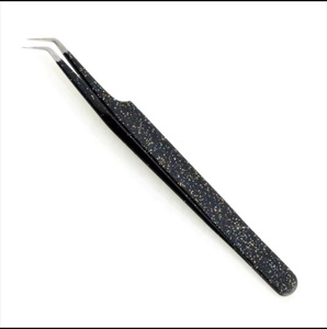 Haute qualité couleur noire 45 90 degrés L forme fibre pointe pince à épiler Extension de cils pince à épiler Volume pince à épiler Extension de cils - Product Image 2