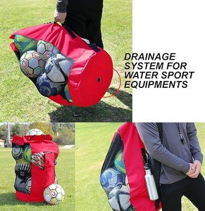 Bolsa de malla grande de polietileno para balones de fútbol, rugby, baloncesto, entrenamiento deportivo al aire libre, mochila para equipo deportivo - Product Image 5