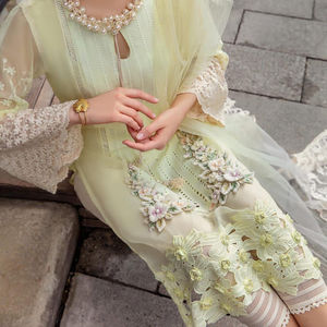 2023 luxe indien pakistanais mariage Collection dernière Organza brodé Salwar Kameez travail manuel lourd vente chaude vêtements de fête - Product Image 1