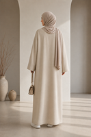 Abaya décontractée ample et chaude en tissu épais à couche d'air pour femmes musulmanes, collection automne-hiver, personnalisable pour Ramadan et l'Aïd, mode islamique modeste