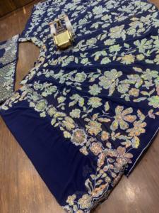 ผ้าใบแคนวาสของผู้หญิงที่สง่างาม patta lehenga choli ปักเลื่อมและลูกไม้สไตล์ยอดนิยมในการขาย! - Product Image 6