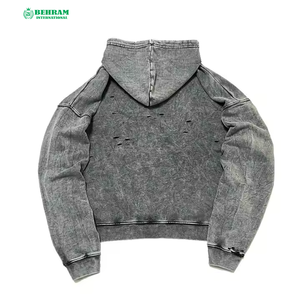 Sweat-shirts pour femmes Behram International 2026, style streetwear, coupe tendance, effet usé, vente en gros, design personnalisé, lavage à l'acide - Product Image 2