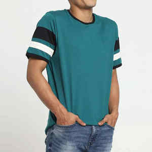 T-shirt à col rond de haute qualité pour hommes 100% coton et polyester à manches courtes avec motif solide - Product Image 1