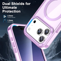 Étui robuste transparent magnétique sans fil Honatop en PC TPU pour 18 17 16 15 Pro Max, coque antichoc en PET avec protection d'écran