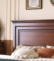 Lit de chambre classique américain de luxe en bois massif avec tiroirs de rangement, tailles King et Queen, mobilier de maison GSA66-GSA68