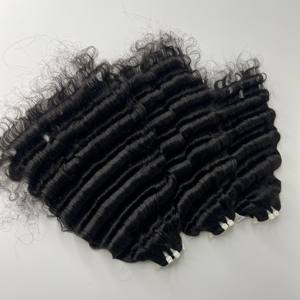 Super pas cher double dessiné vague profonde faisceaux vierges crus remy 100% extensions de cheveux humains vietnamiens - Product Image 5