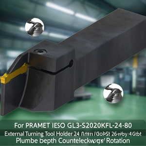 Portaherramientas de Torneado Externo PRAMET ISO GL3-S2020KFL-24-80 con Profundidad de Inserción de 24 mm y Rotación en Sentido Contrario a las Agujas del Reloj - Product Image 3