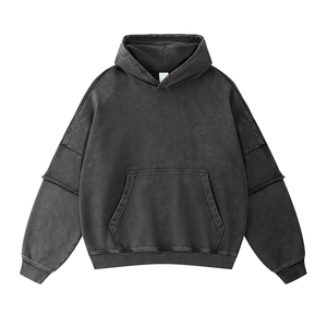 Sudadera con Capucha de Forro Polar Ligero, Estilo Hip Hop, Personalizada de Fábrica, Talla Grande, Antiencogimiento, Color Sólido para Hombre - Product Image 3