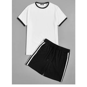 Vêtements pour enfants de haute qualité, t-shirt à poche à carreaux avec inscription pour garçons, vêtements d'été de haute qualité, ensembles de vêtements pour bébé garçon de BD - Product Image 2