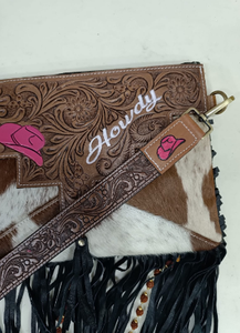 Handmade Genuine Leather Hair Hide Fringe Crossbody Bag Western Boho Messenger <b>Handbag</b> Women Eco Friendly Durable Single Strap - Product Image 6