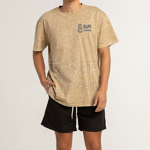 Soldes d'été T-shirt pour homme uni délavé à l'acide Manches courtes Décontracté Tendance Streetwear 100% Coton Tricoté Respirant Séchage rapide Coupe classique - Product Image 4