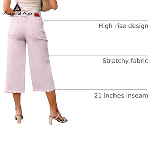 Capris de Mujer de Alta Calidad para Uso Casual, Color Sólido, Top Ventas, Precio Económico, Jeans Capris para Adultos - Product Image 4