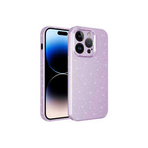 Funda Protectora de Silicona para Cámara con Brillantina y Electrochapado de Lujo para iPhone 14 Pro - Lila, Silicona Suave, Elegante, Compatible con 7 Plus - Product Image 1