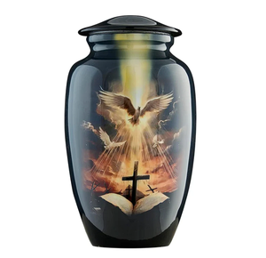 Urna Funeraria de Metal Grabada con la Bandera Estadounidense para Cenizas Humanas de Adultos, de Latón/Aluminio - Product Image 6