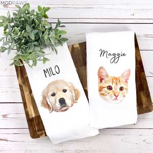 Салфетка для чистки домашних животных под заказ, с использованием фото домашних животных, персонализированные кухонные полотенца для кошек, полотенца для собачьей посуды на заказ, полотенце для кошек - Product Image 1