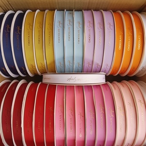 Fábrica personalizada al por mayor logotipo impreso regalo 100% poliéster ecológico cinta de grogrén personalizada en rollo para embalaje - Product Image 2