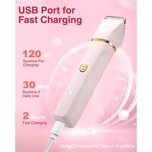 Maquinilla de Afeitar Eléctrica Recargable de Una Sola Cuchilla, Afeitadora Indolora con Cuchilla de Cerámica Reemplazable para Mujeres, para Depilación de Piernas, Bikini y Vello Púbico - Product Image 5