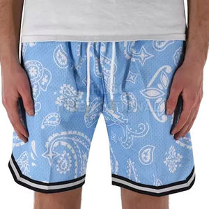 Novedad de 2022, pantalones cortos transpirables de malla de tiro bajo para hombre, cintura elástica de secado rápido, patrón sólido, estilo Hip Hop, estambre liso teñido - Product Image 3
