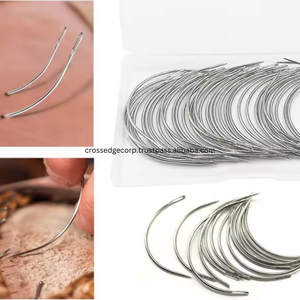 Logotipo personalizado coser en agujas pantalón de pista 3 uds C tipo agujas para tejer cabello peluca curva hacer aguja de coser a mano herramienta de extensión de cabello - Product Image 5